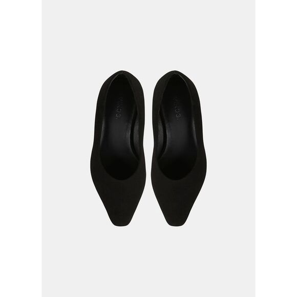 VINCE. Shoes - VINCE. Womens Black Ania Square Toe Block Heel Slip On Leather Pumps 8.5 M